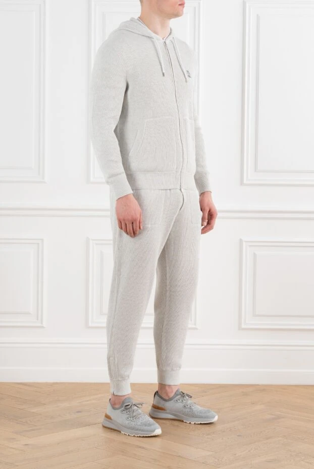 Brunello Cucinelli beige ribbed tracksuit with hood 186821 - photo 3