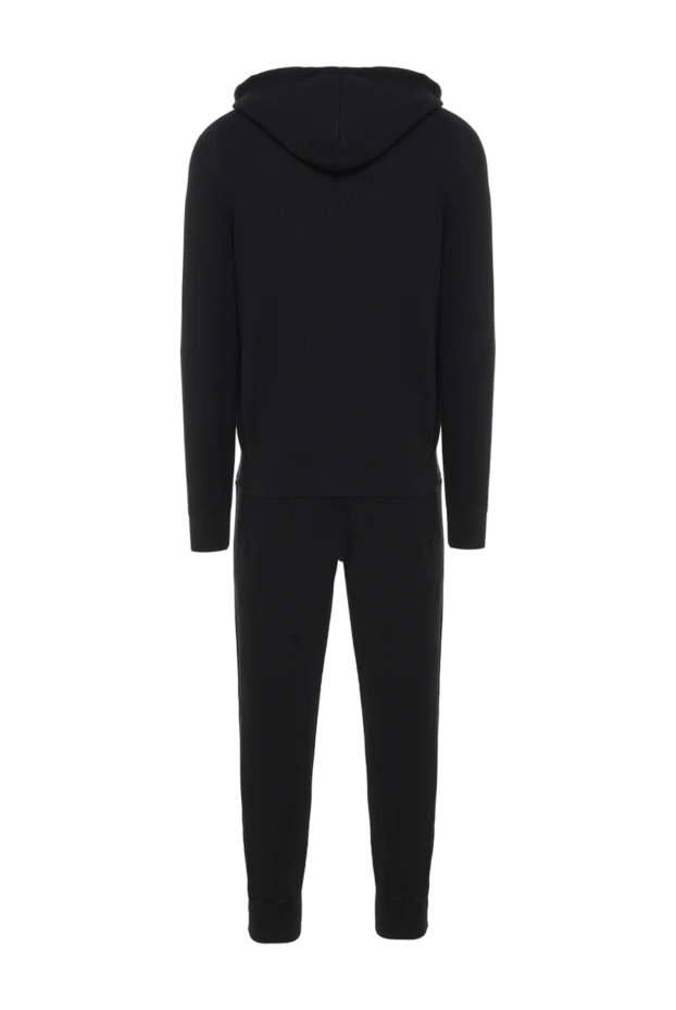Қара қырлы капюшонды спорттық костюм - фото 1
