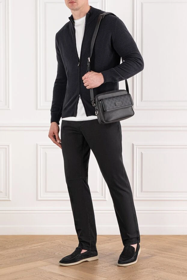 Brunello Cucinelli black cotton jeans with elastane and leather patch 186833 - photo 2