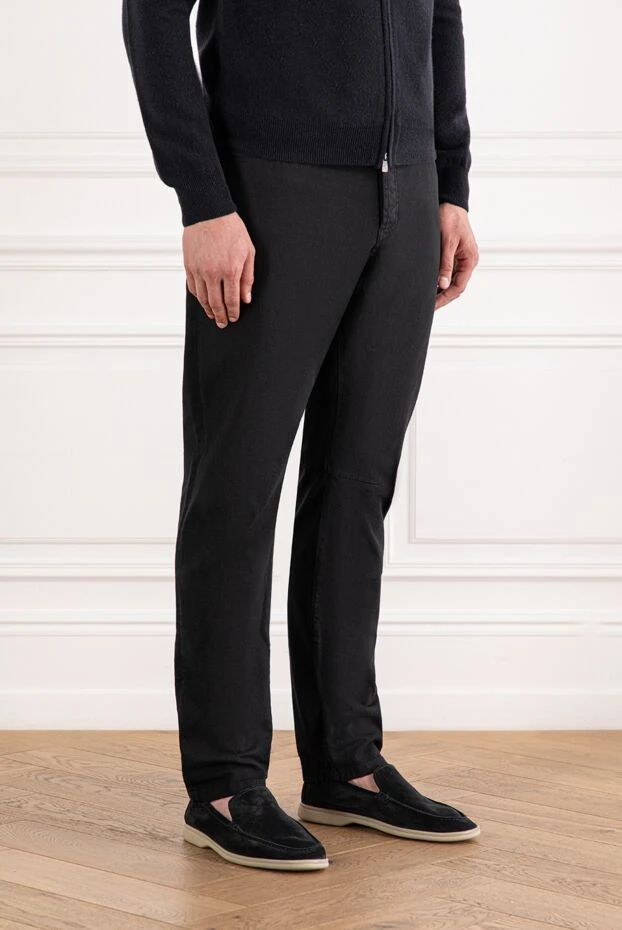 Brunello Cucinelli black cotton jeans with elastane and leather patch 186833 - photo 3