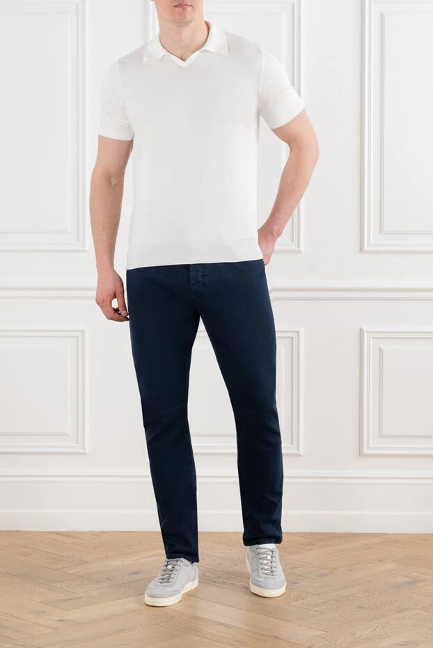 Brunello Cucinelli men's dark blue cotton jeans 186836 - photo 2