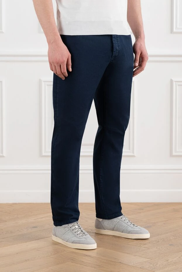 Brunello Cucinelli men's dark blue cotton jeans 186836 - photo 3