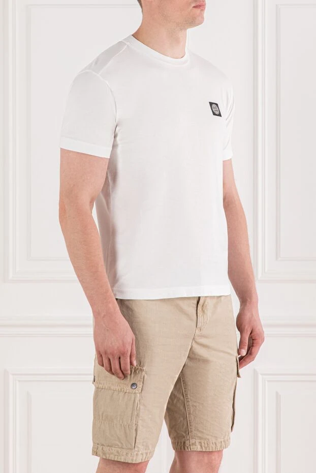 Stone Island эмблемасы бар қарапайым мақта трикотаж жейде
 186848 - фото 3