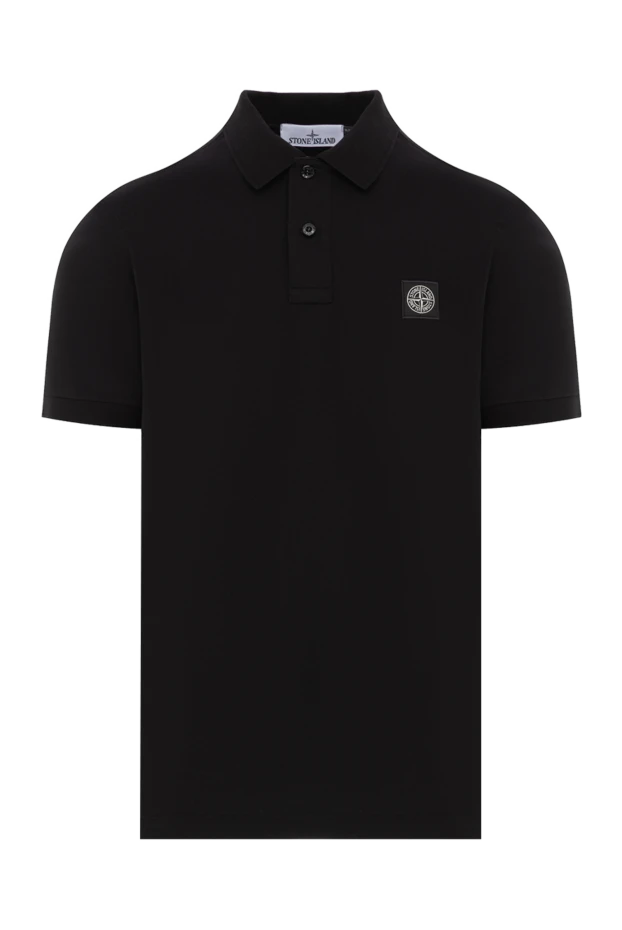 Ерлерге арналған логотипі бар қара трикотаж мақта полосы - фото 1