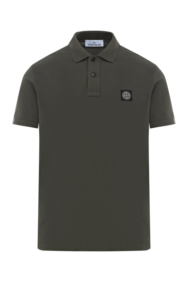 Зеленая рубашка-поло облегающего кроя с нашивкой «Компас» - фото 1