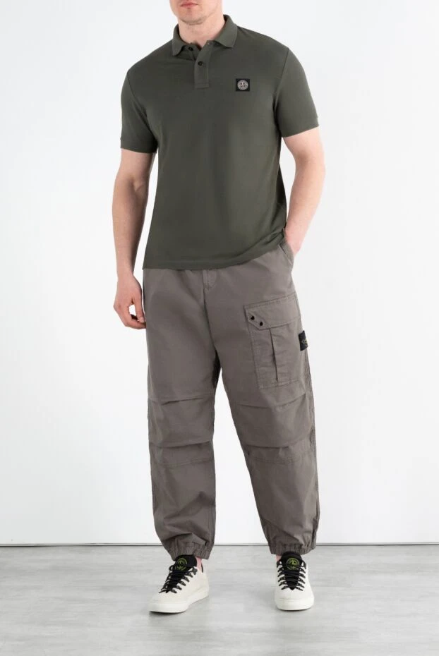 Stone Island зеленая рубашка-поло облегающего кроя с нашивкой «компас» 186851 - фото 2