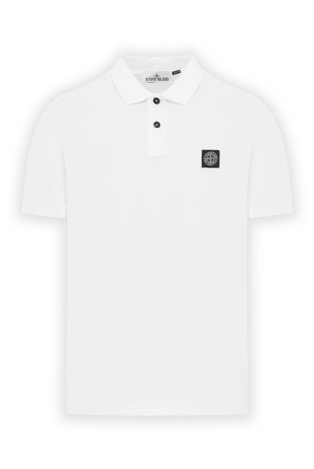 Компас логотипі бар ерлерге арналған ақ мақтадан жасалған поло - фото 1