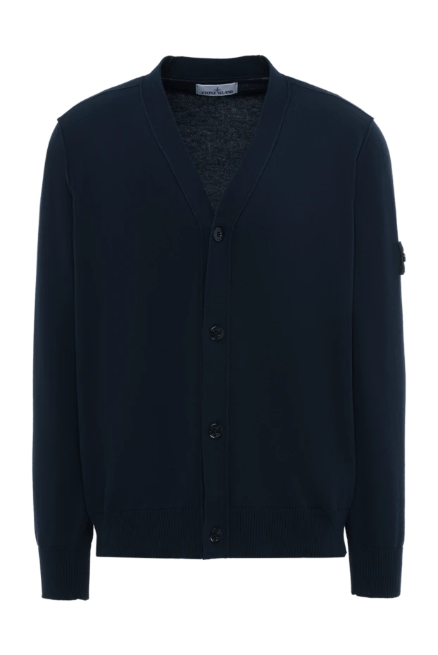 Түймелері бар ерлер кардиганы, көк, мақта - фото 1