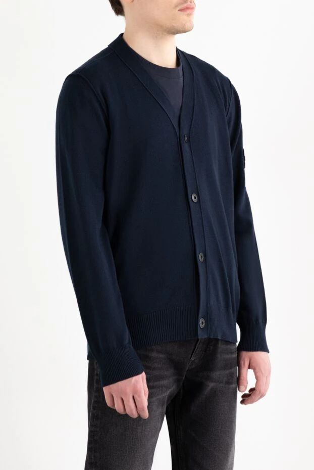 Stone Island түймелері бар ерлер кардиганы, көк, мақта 186858 - фото 3