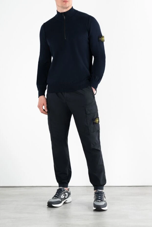 Stone Island трикотажный тройер на молнии синий из мягкого хлопка 186859 - фото 2