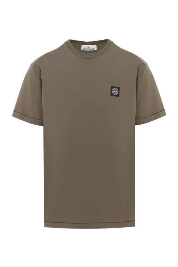Green slim fit T-shirt with Compass logo patch - photo 1