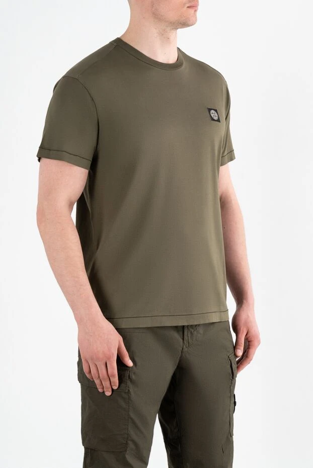 Stone Island компас логотипі патчі бар жасыл түсті жұқа футболка 186862 - фото 3