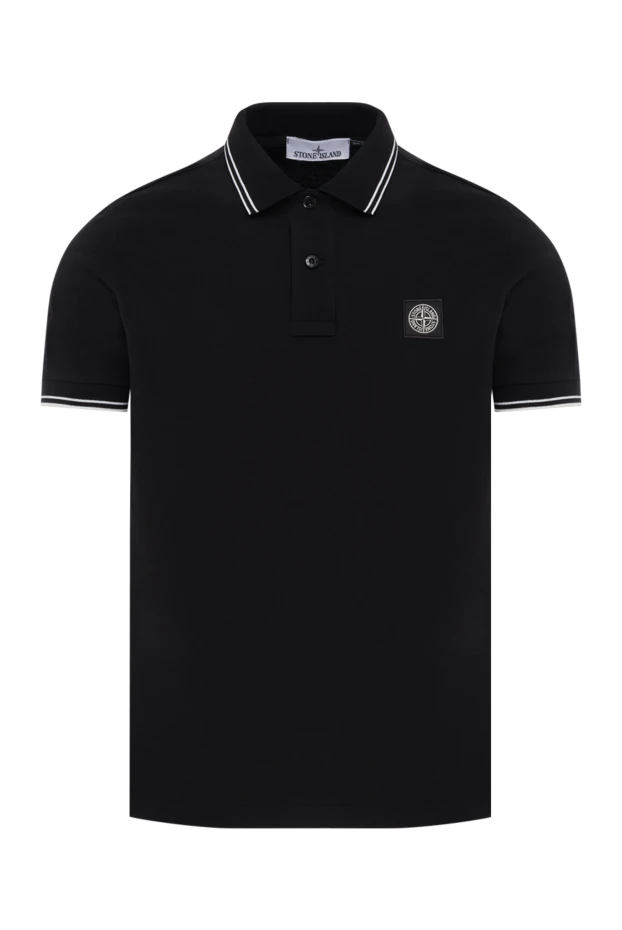 Құбырлары және Компас логотипі бар қара поло көйлек - фото 1