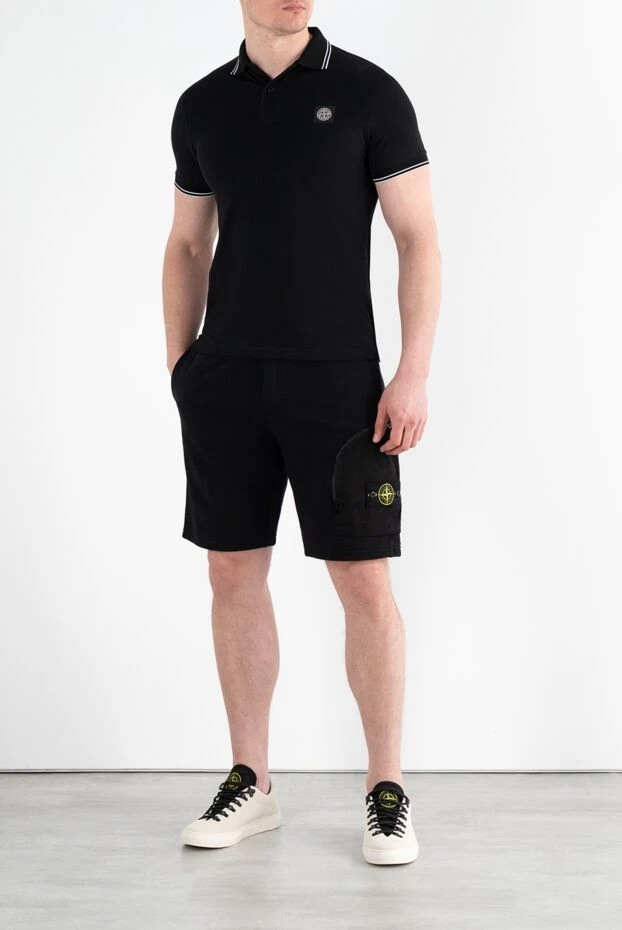 Stone Island черная рубашка-поло с окантовкой и логотипом «compass» 186866 - фото 2