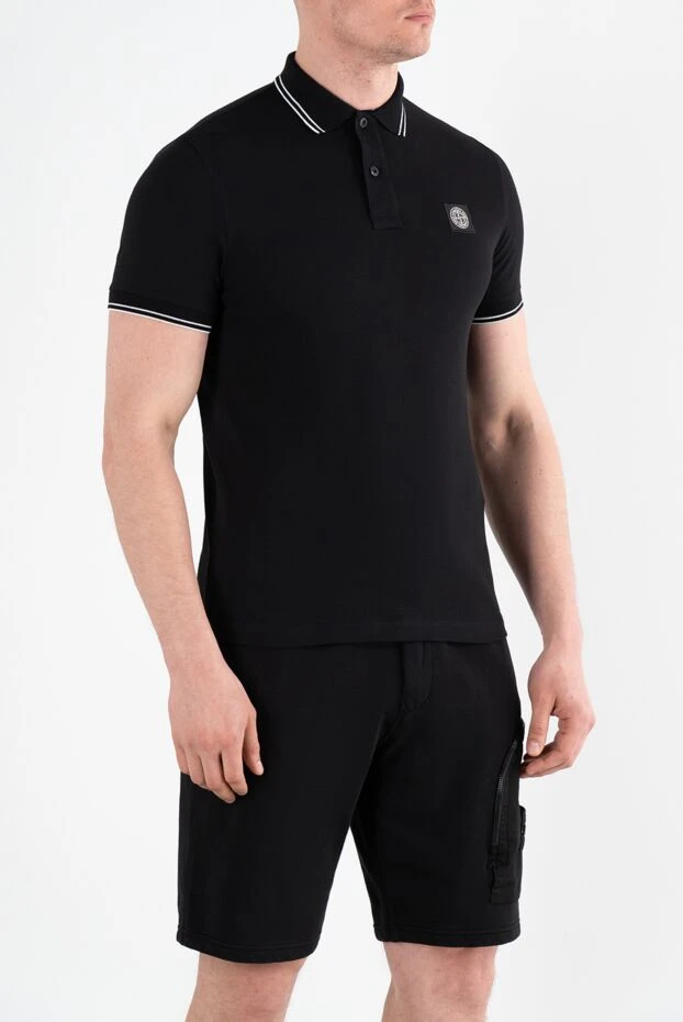 Stone Island черная рубашка-поло с окантовкой и логотипом «compass» 186866 - фото 3