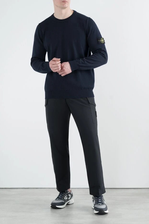 Stone Island джемпер брендовый мужской черный из хлопка 186875 - фото 2