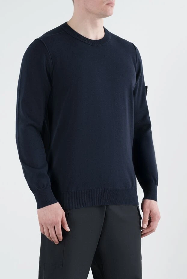 Stone Island джемпер брендовый мужской черный из хлопка 186875 - фото 3