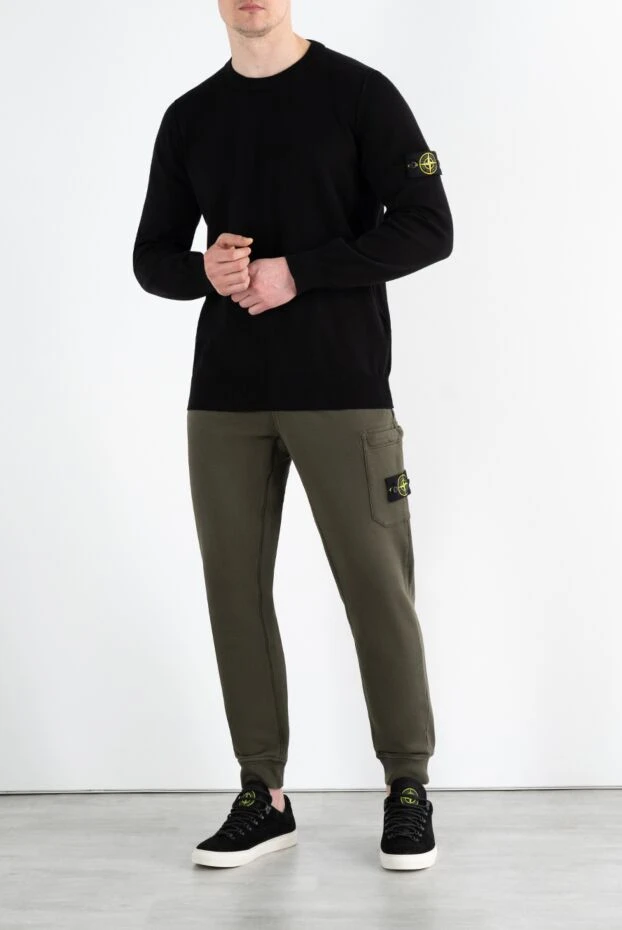 Stone Island черный хлопковый джемпер для мужчин 186876 - фото 2