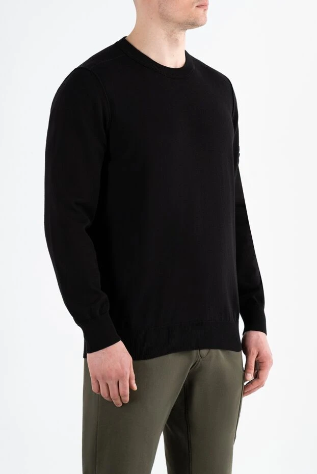 Stone Island черный хлопковый джемпер для мужчин 186876 - фото 3