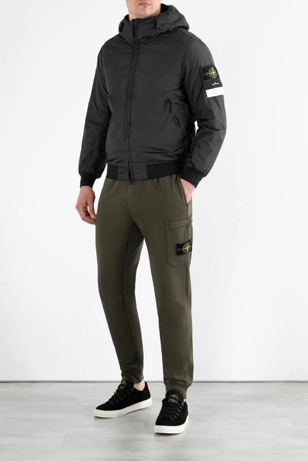 Stone Island серая куртка с капюшоном и логотипом мужская 186888 - фото 2