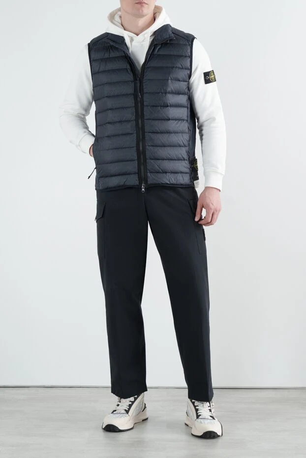 Stone Island жилет темно-синий мужской на молнии 186893 - фото 2