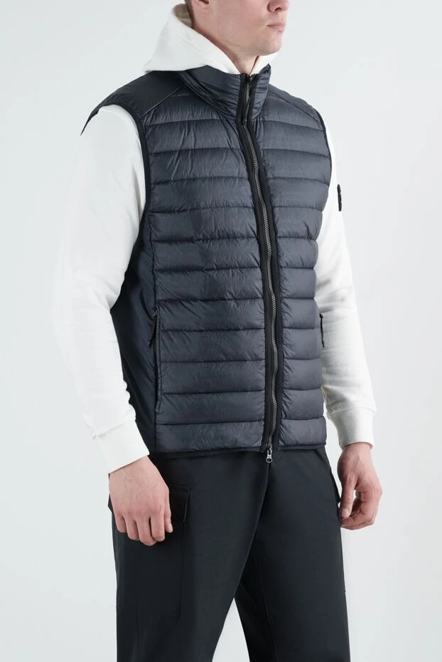 Stone Island жилет темно-синий мужской на молнии 186893 - фото 3