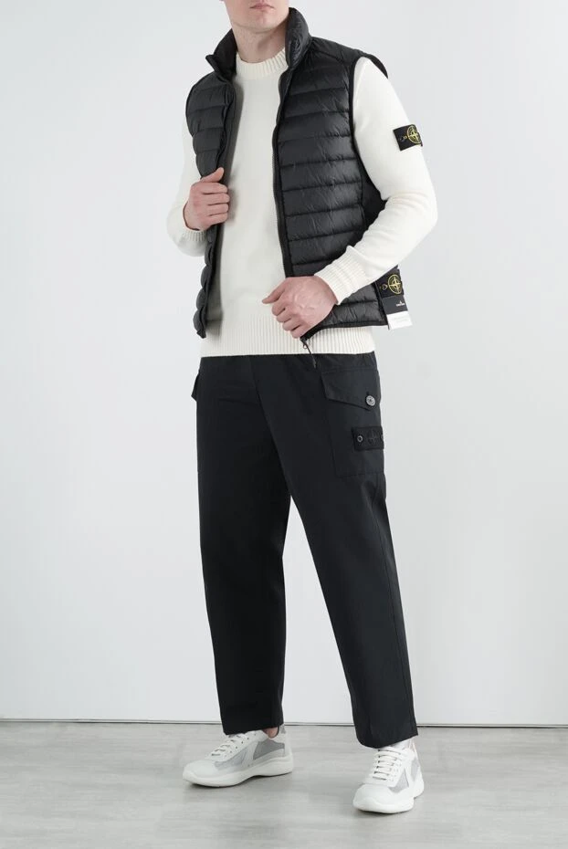 Stone Island жилет черный мужской на молнии 186894 - фото 2