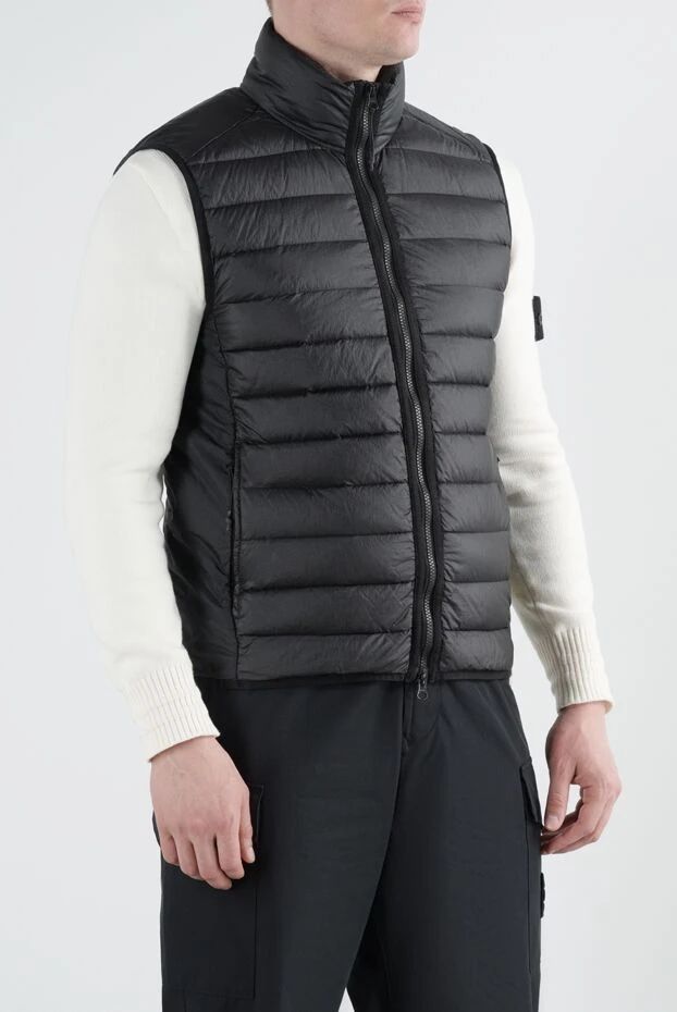 Stone Island жилет черный мужской на молнии 186894 - фото 3