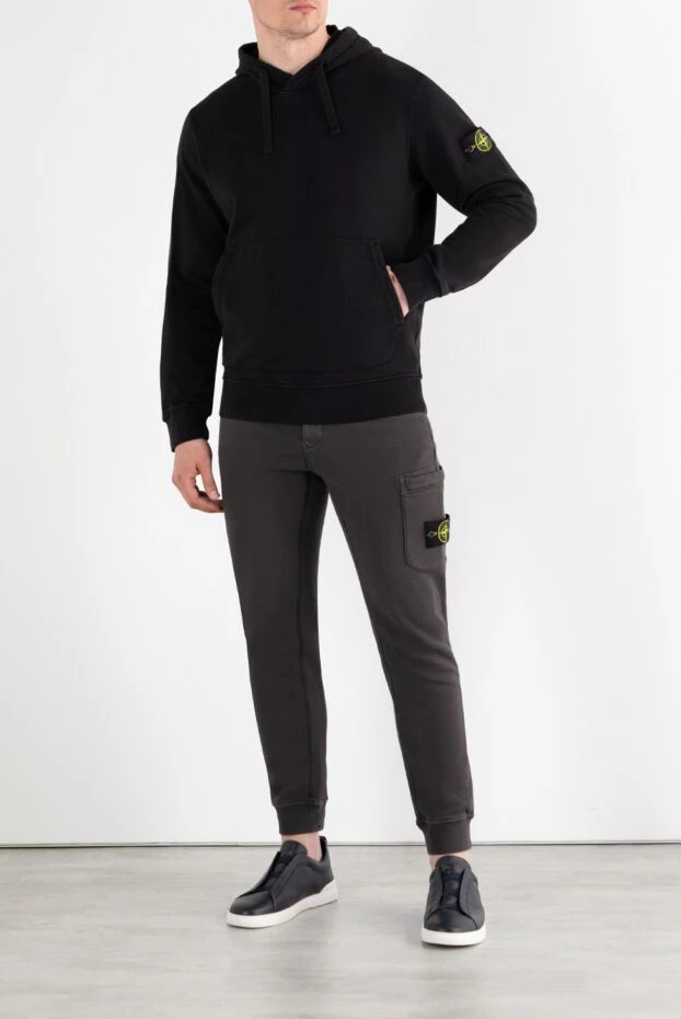 Stone Island худи с капюшоном и нашивкой в ​​виде компаса из хлопка черное 186904 - фото 2