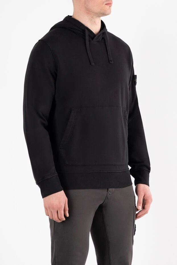 Stone Island худи с капюшоном и нашивкой в ​​виде компаса из хлопка черное 186904 - фото 3