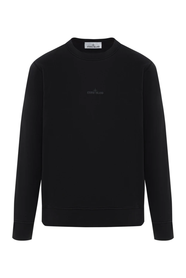 Алдыңғы және артқы жағында мойын және логотипі бар мақта-матадан тоқылған жемпір - фото 1