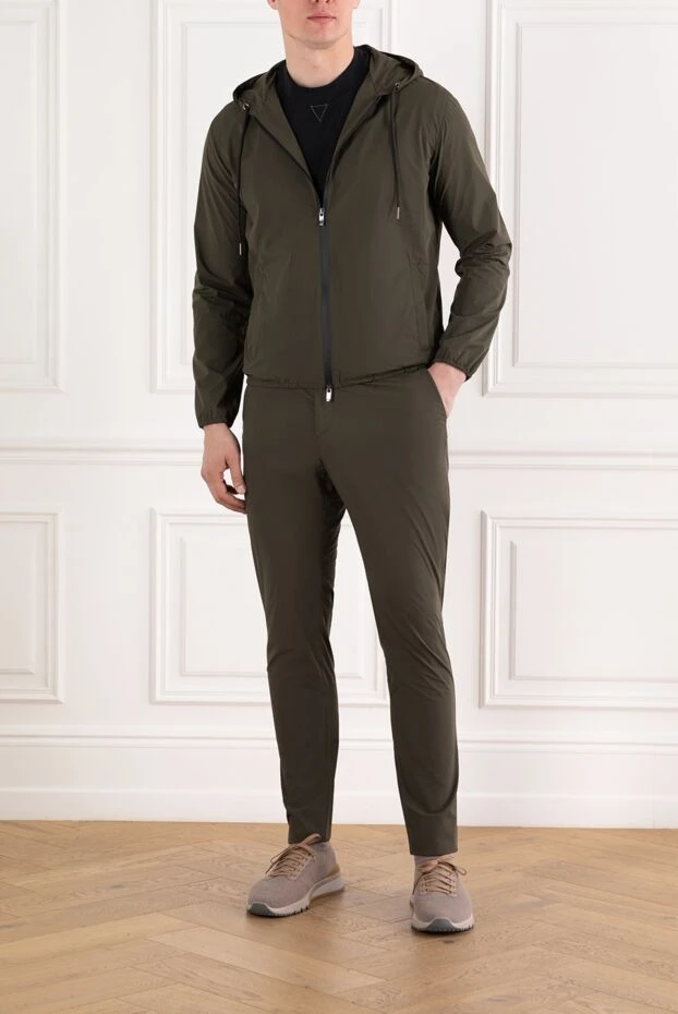 Tombolini зеленый мужской спортивный костюм с капюшоном из хлопка и кашемира 186914 - фото 2