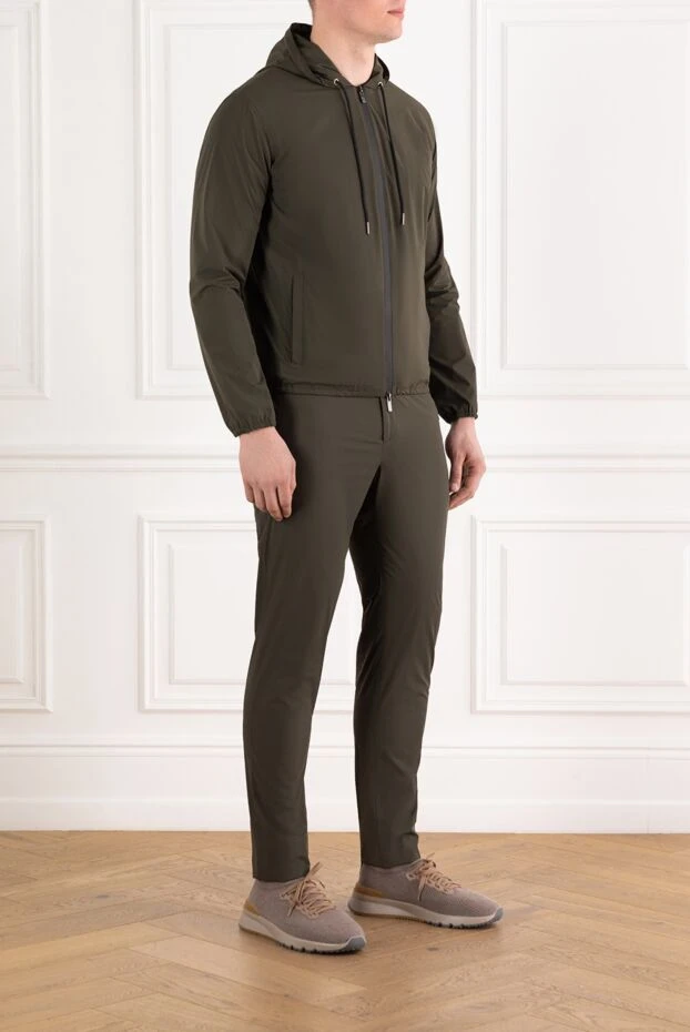 Tombolini зеленый мужской спортивный костюм с капюшоном из хлопка и кашемира 186914 - фото 3