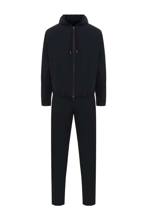 Капюшоны бар көк серуендеу костюмі - фото 1