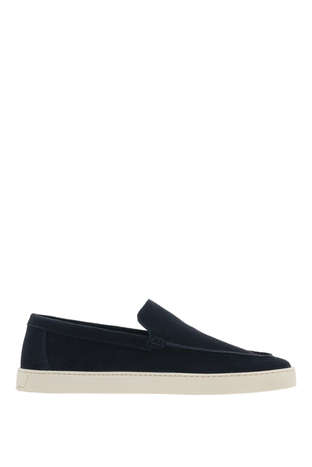 Ерлерге арналған нубуктан жасалған жазғы көк лоферлер - фото 1