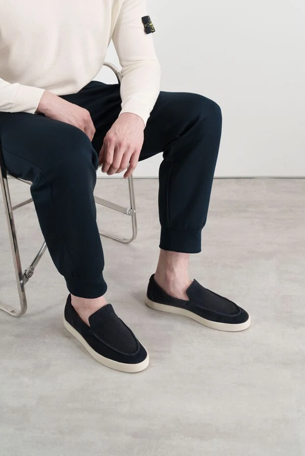 Barrett nubuck summer blue loafers for men 186923 - photo 2