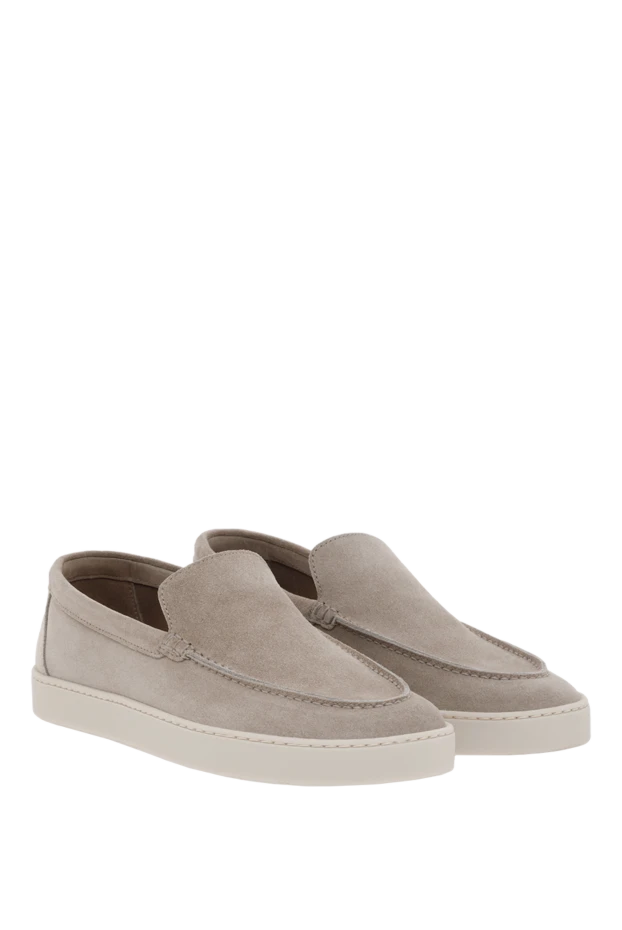 Barrett men's beige nubuck loafers with white sole 186925 - photo 3