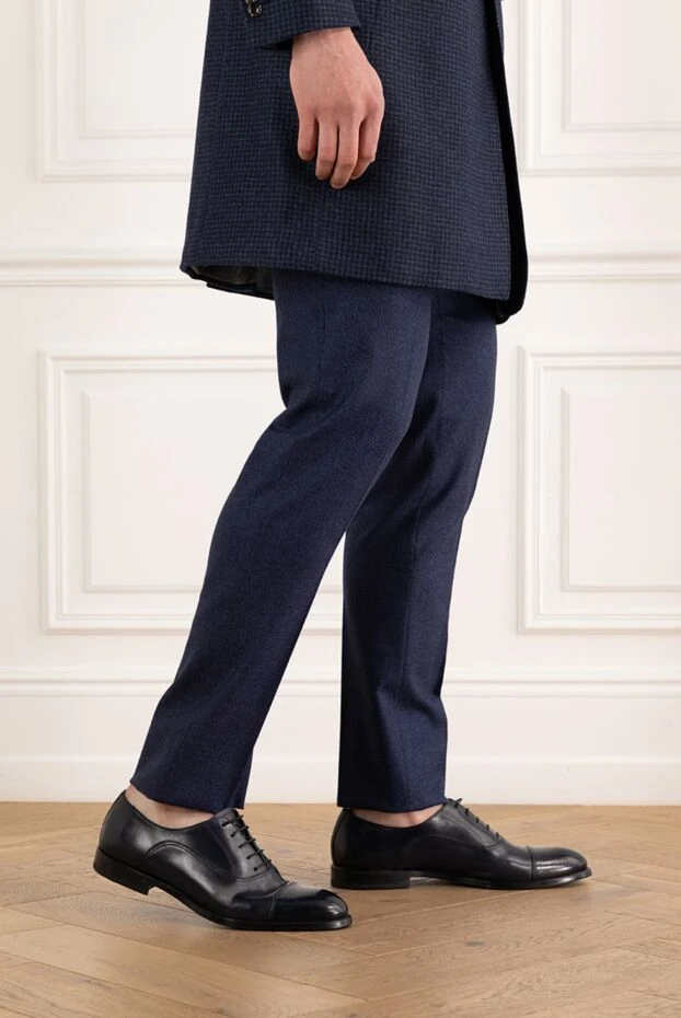 Barrett blue leather oxfords with protective toe for men 186930 - photo 2