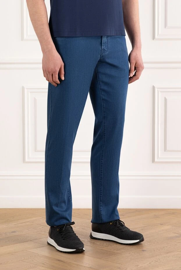 Scissor Scriptor крокодил былғары белдігі бар көк джинсы шалбар.
 186940 - фото 3