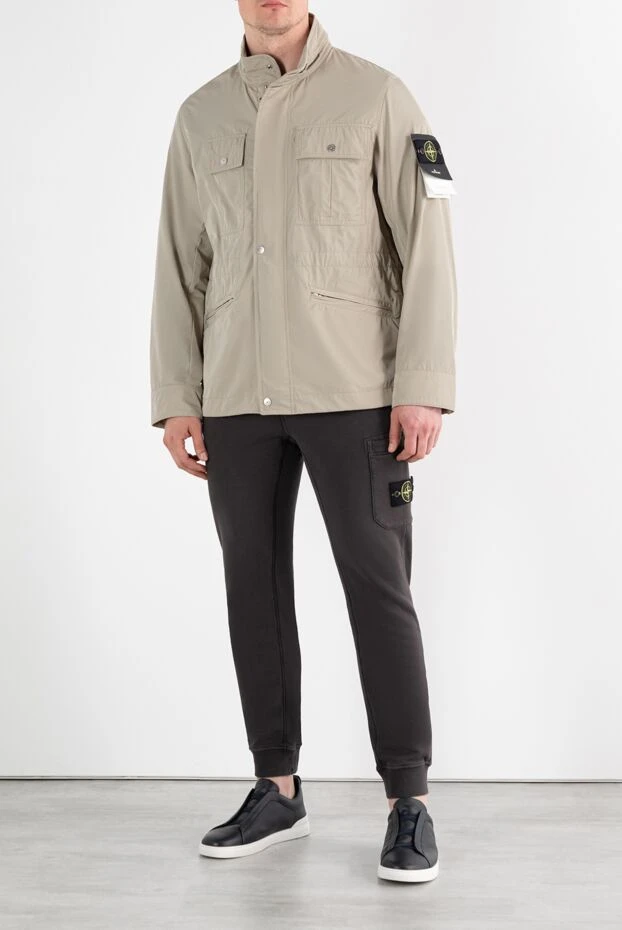 Stone Island куртка бежевая с капюшоном и ассиметричными карманами 186944 - фото 2