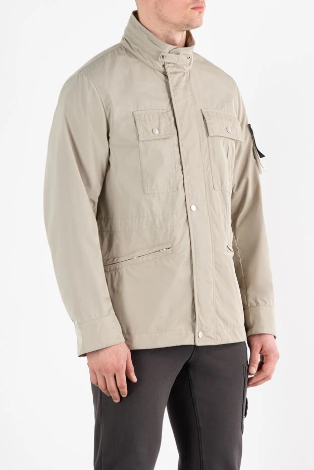 Stone Island куртка бежевая с капюшоном и ассиметричными карманами 186944 - фото 3