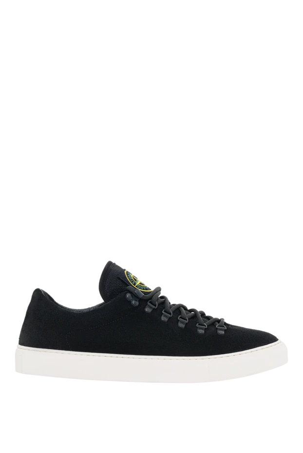 Men's sneakers black made of nubuck with contrasting sole - photo 1