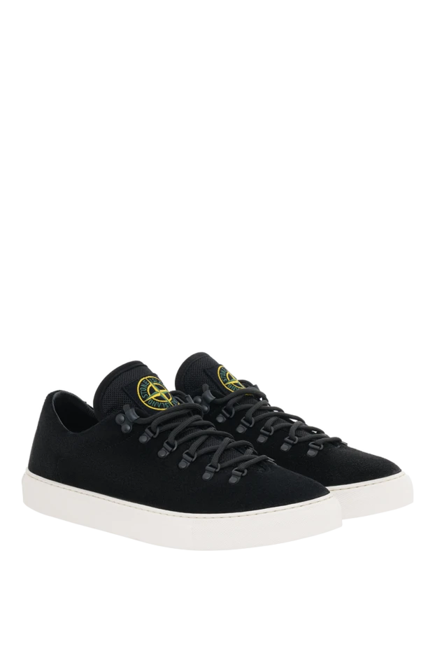 Stone Island мужские сникеры черный из нубука с контрастной подошвой 186946 - фото 3