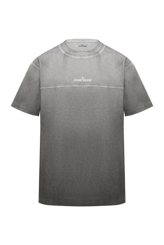 T-shirt with compass print and ombre effect gray men's - photo 1