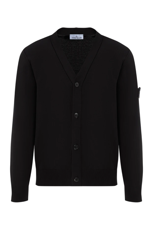 Жұмсақ органикалық мақтадан жасалған тоқыма кардиган қара - фото 1