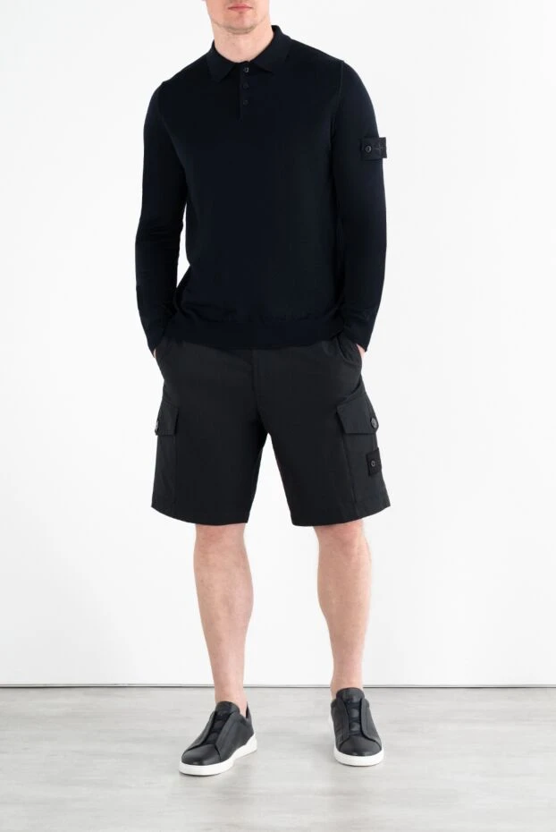Stone Island шорты-карго из парусины черные мужские 186960 - фото 2