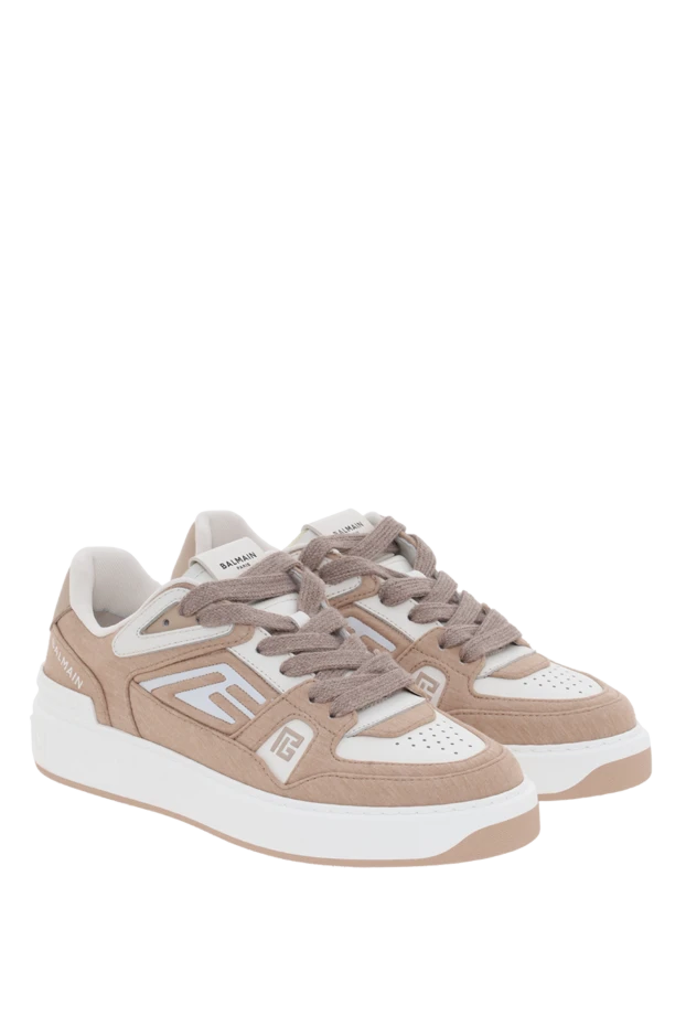 Balmain әйелдерге арналған жүн және бұзау терісінен жасалған b-court skate кроссовкалары
 186972 - фото 3