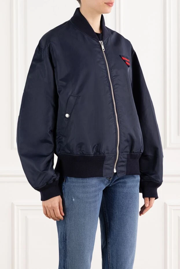 Prada бомбер синий женский с логотипом 186981 - фото 3