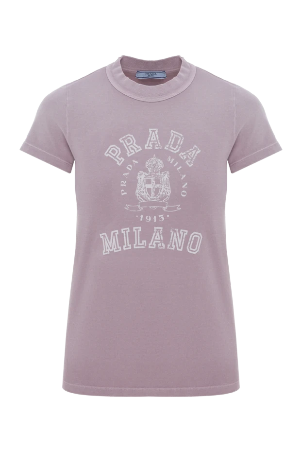 Женская футболка из розового джерси с принтом - фото 1