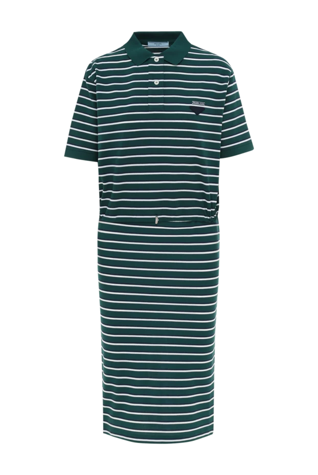 Әйелдерге арналған мақта жасыл жолақты костюм - фото 1